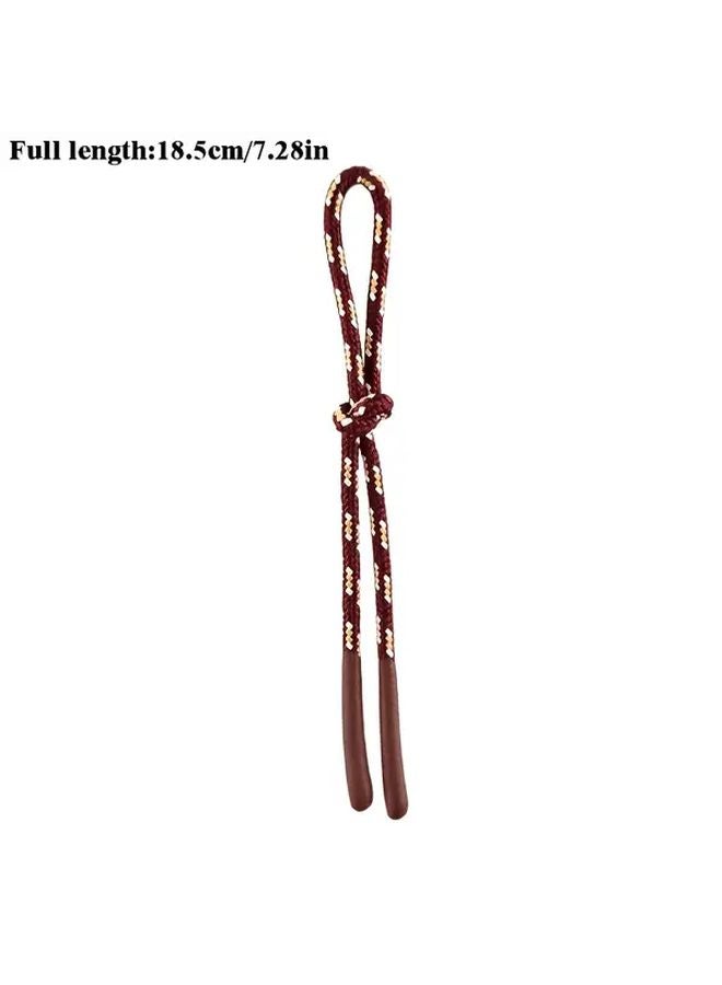 10 Pcs Khaki Rope Red And Blue Dots Pull Strings For Zipper Repair Crafts - Image 3